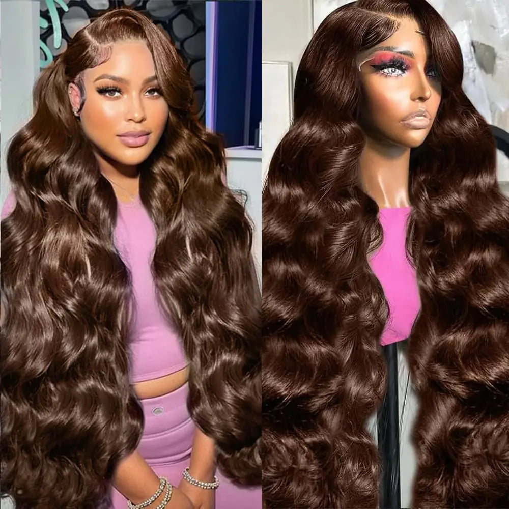 Chocolate Brown Wig 18 Inch – 13x6 HD Lace Body Wave | 200% Density Human Hair