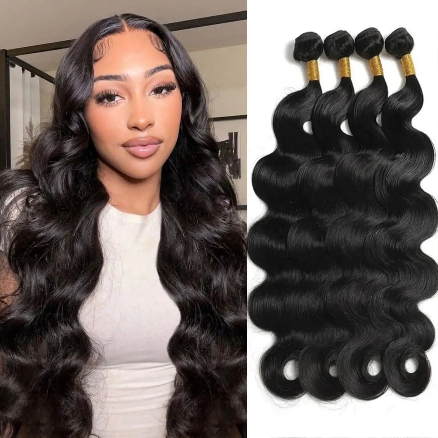 Body Wave Hair Bundles 24-26 Inch – 4 Bundles 12A Brazilian Virgin Human Hair
