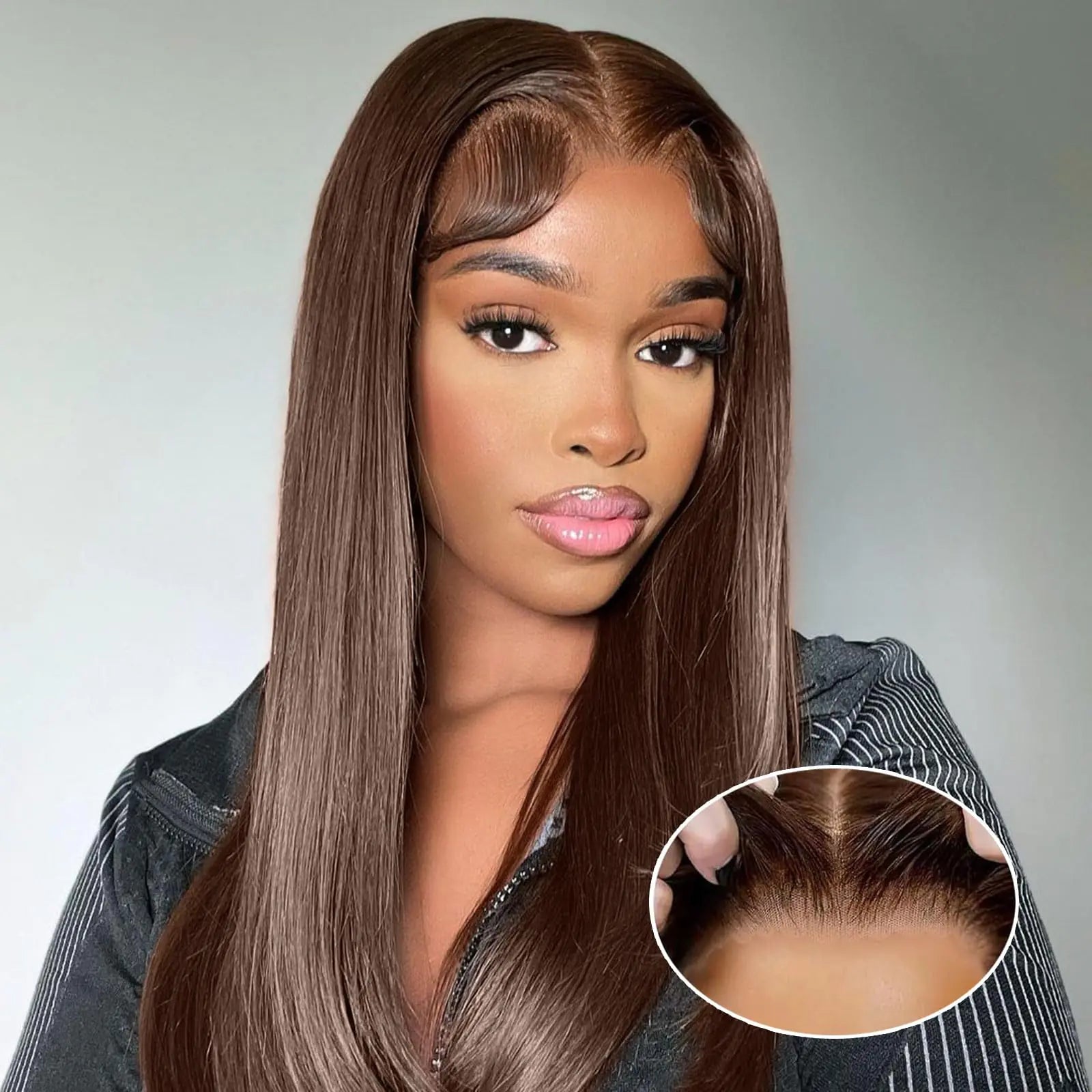 18 Inch Chocolate Brown Bob Wig – Glueless 5x5 HD Lace | Professional Human Hair