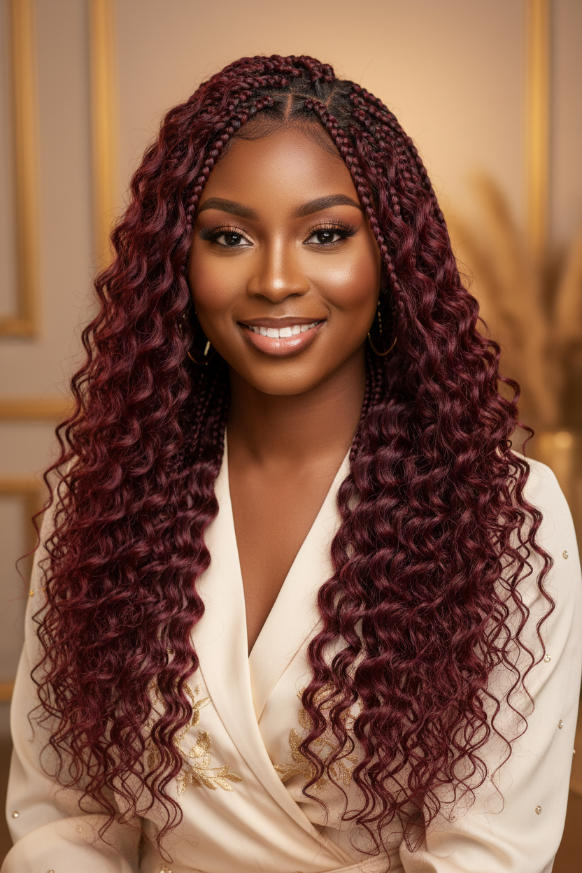 Beautiful Woman with Goddess Braids - Color Matched