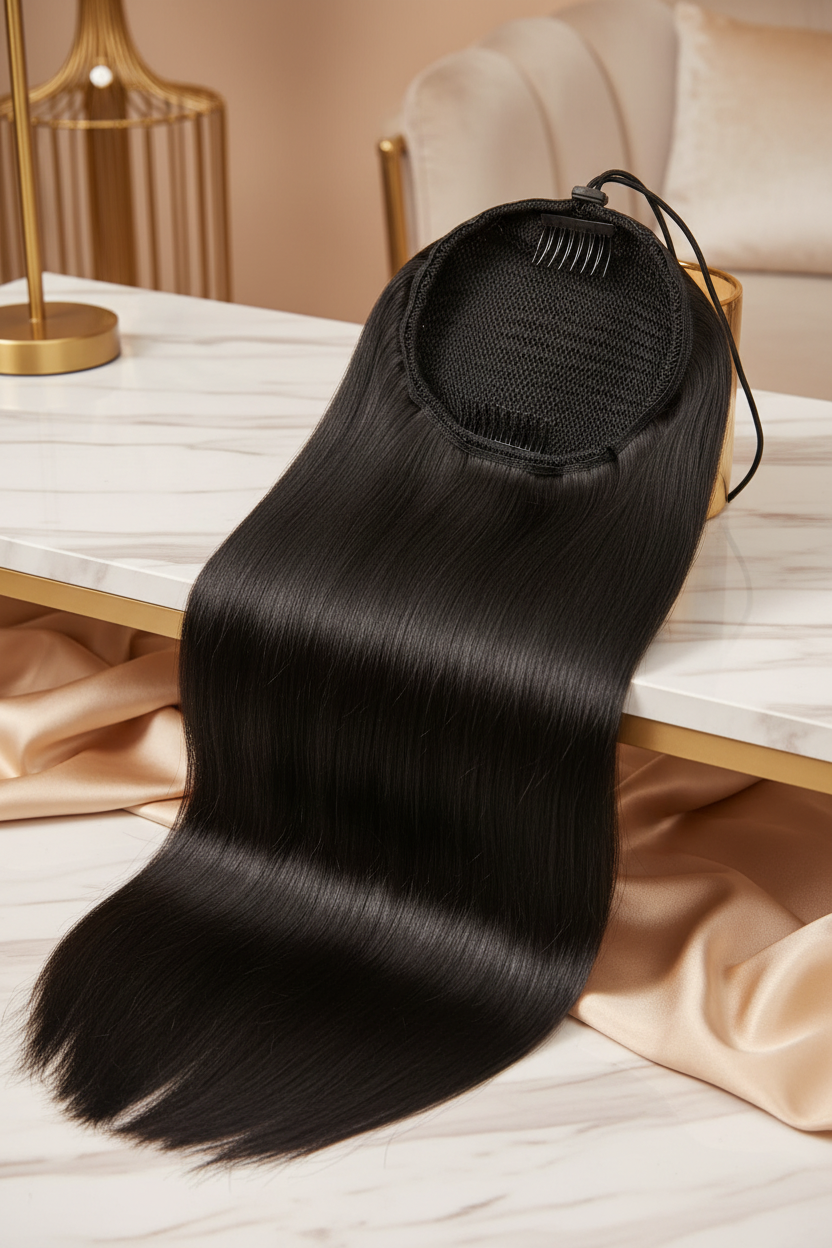 Human Hair Drawstring Ponytail Extension